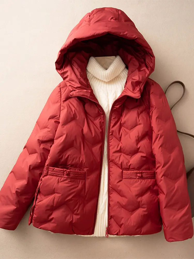 Autumn Winter Hooded Short Parkas Women Down Cotton Jacket Female Elegant Casual Women\'s 2024 Spring Cotton Padded Coat