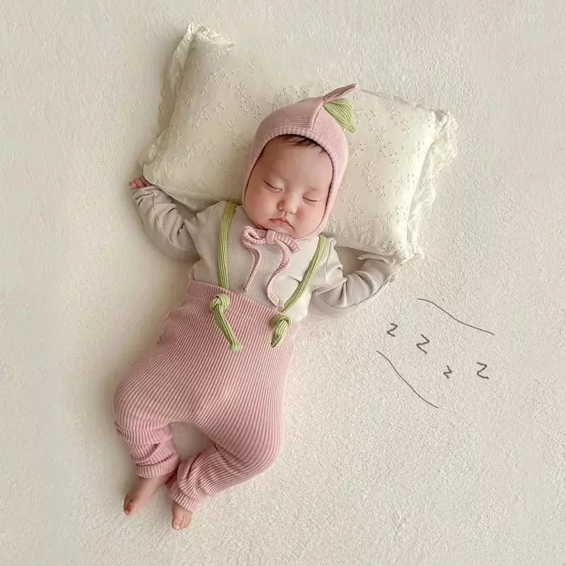 0-24M Infant Baby Boys Girl Cotton Ribbed Pantyhose Leggings Newborn Suspender Pants Overalls Solid Elastic Tights Spring Autumn