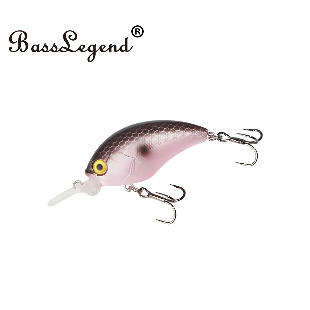 BassLegend Fishing Shallow Water Trout Lures Square Bill Crankbaits Diving  Running Crankbait Wobbler Black Bass 45mm 6g