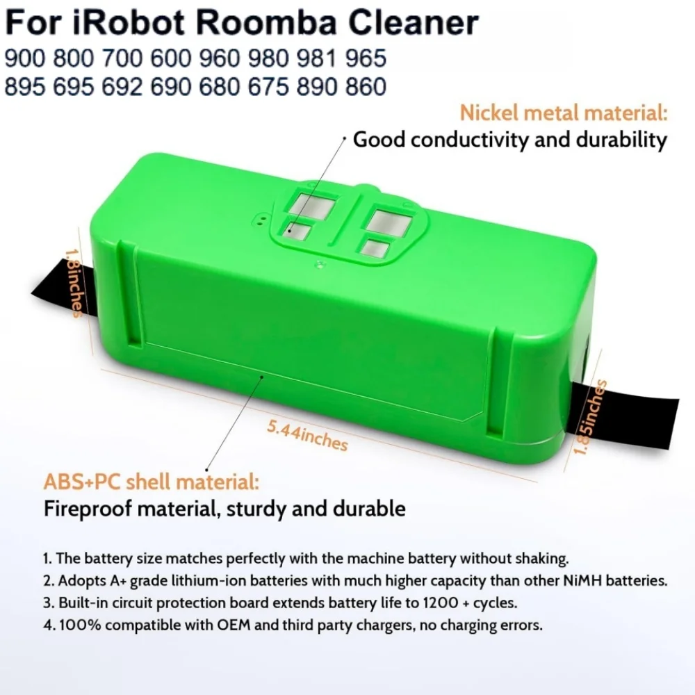 Original For iRobot Roomba 14.4V 5200mAh Battery Roomba Series Vacuum Cleaner iRobot roomba Part