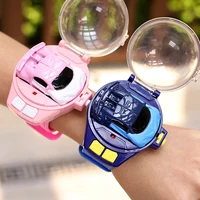 Mini Watch Remote Control 10 M  Car Toy Kid 2.4G Alloy RC Car With light Cartoon Portable USB Charging Children's Birthday Gift 1