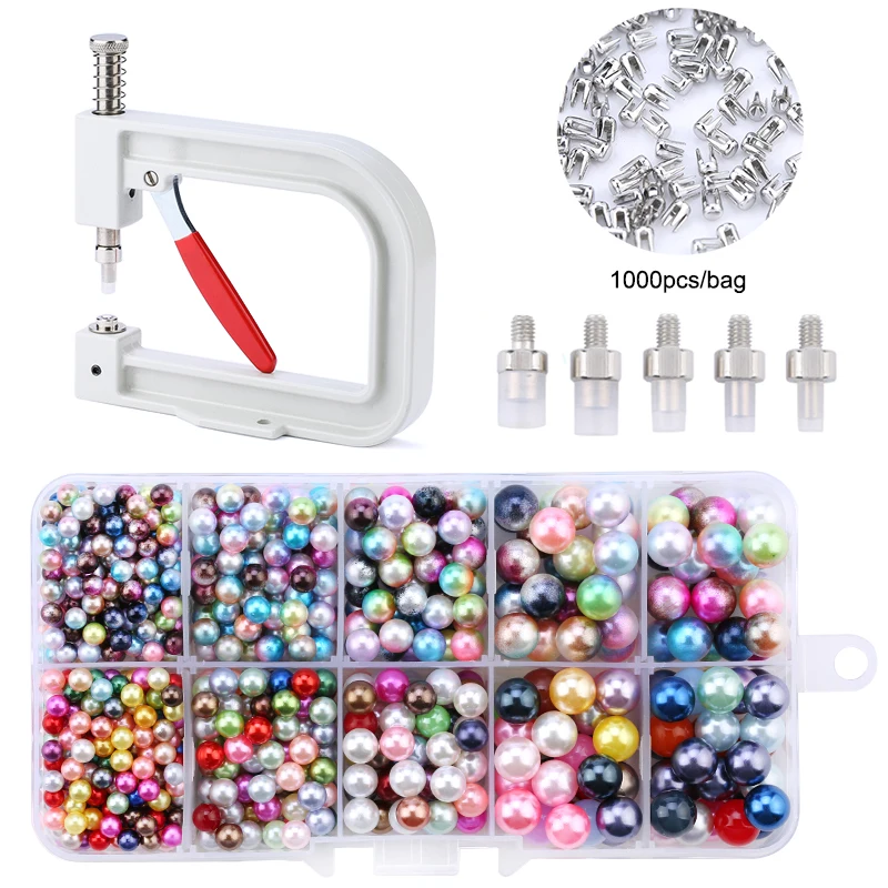 Pearl Setting Machine Tools,Pearls Rivet Buttons DIY Handmade Beads Accessories For Hats/Shoes/Clothes/Bags/Skirts jewelry making supplies,craft supplies