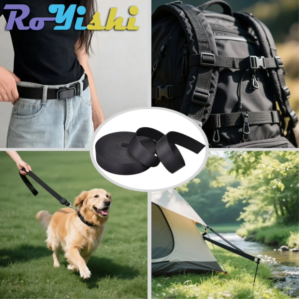 5 Yards 10-50mm Nylon Webbing Tape Backpack Strap Pet Collar Safety Belt Ribbon Band Bag Clothing DIY Sewing Accessories