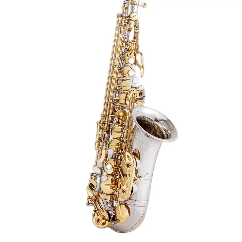 

Brand NEW A-WO37 Alto Saxophone Nickel Plated Gold Key Professional Sax Mouthpiece With Case and Accessories