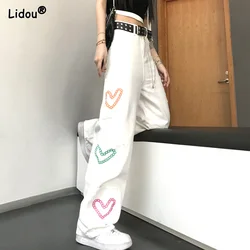 Printing Cute Graphic Pockets Button Fake Zippers Hipster Straight Streetwear Preppy Style Handsome All Season Women's Clothing