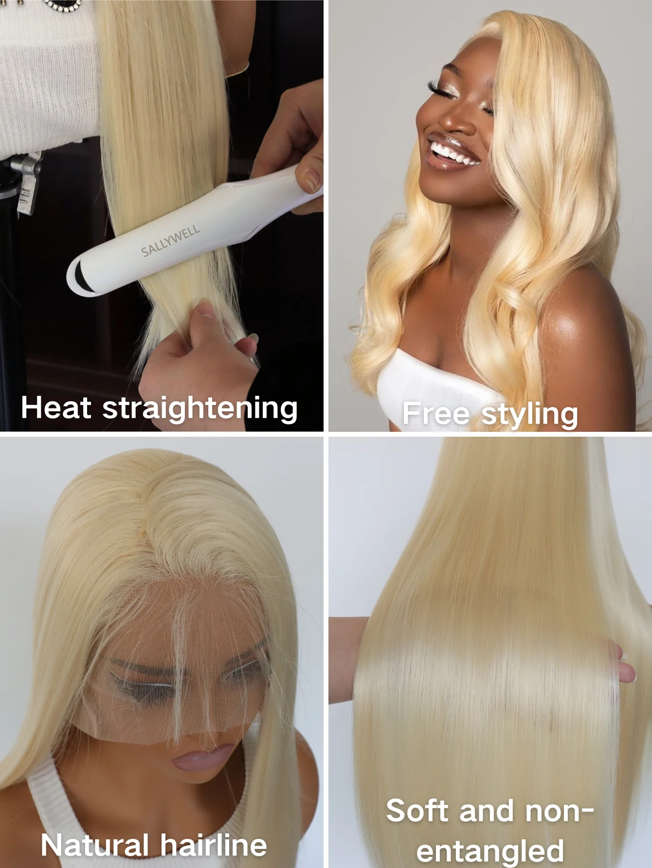 Platinum Blonde Synthetic Lace Front Wigs for Black Women Straight Lace  Wig  Preplucked Heat Resistant Fiber Women's Wig