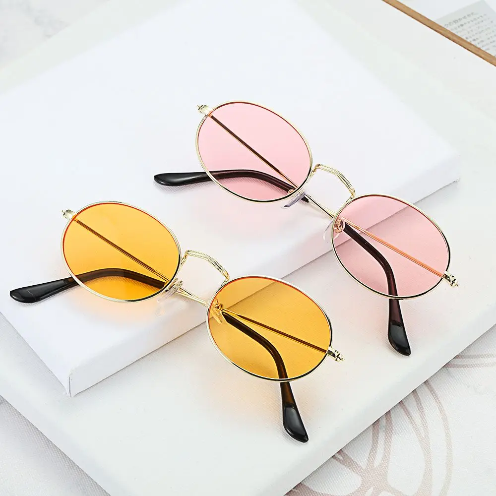 Fashion Festival Small Frame Steampunk Metal Sun Glasses Oval Sunglasses Gradient Mirror Glasses Men's Shades