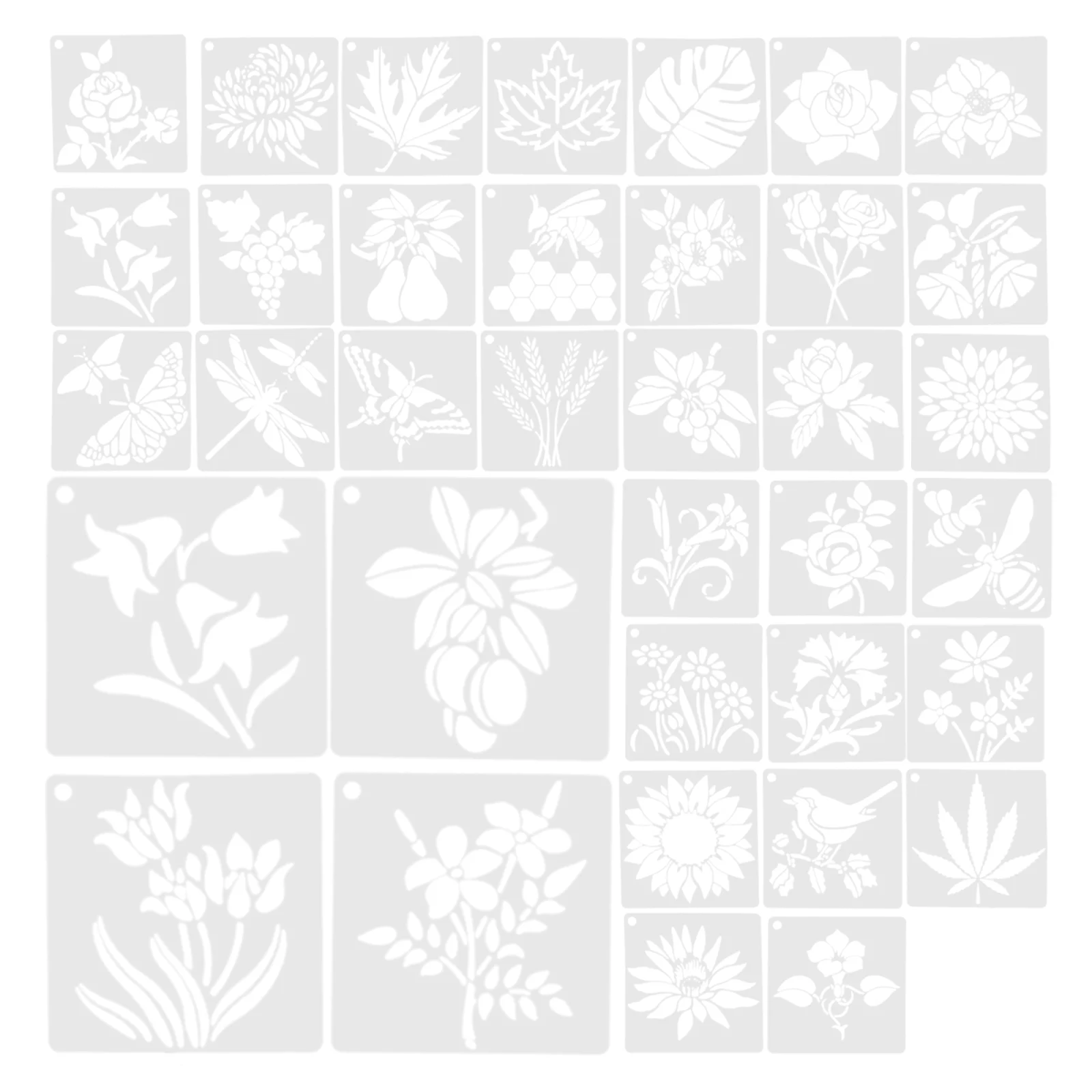 

36pcs Plastic Painting Stencils DIY Painting Stencils Reusable Stencils for Crafts Wall Painting Templates