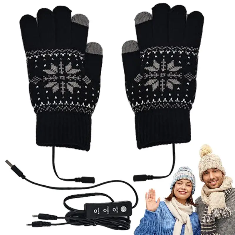 

USB Gloves Waterproof Heated Guantes Outdoor Cycling Driving Warm Gloves Snowboard Cycling Warm Thermal Winter Ski Gloves