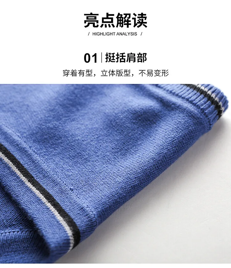 Description Picture 6 of itemMan Wool Sweater Coats Vest 2024 Autumn Winter Men Knitted Man Single Breasted Sleeveless Sweater Cardigan