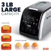 Bread Maker Machine, 3 LB XL 12-in-1 Programmable, BPA-Free & Nonstick Ceramic Pan, Digital Touch Panel, 3 Loaf Sizes, 2