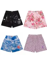 New Summer Eric Emanuel EE Basic Mesh Short Classic Floral Printed Gym Shorts Men's Gym Basketball Sports Beach Shorts