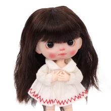 

MUZIWIG 1/8 DIY BJD Doll Wig Long Bangs Curly Hair Soft Fiber Natural Color Wavy Wig Doll Accessories For DIY BJD Doll Wig
