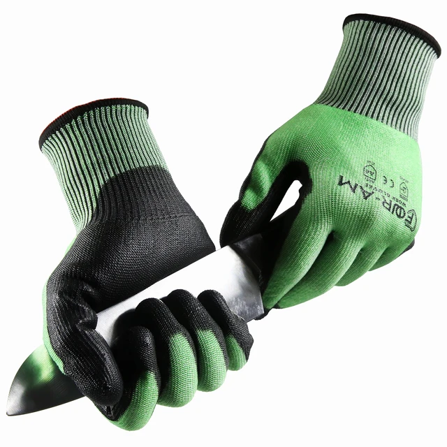 Level 5 Cut-Resistant Gloves, Firm Non-Slip Grip, Heavy Duty Work, Durable  & Breathable Nitrile