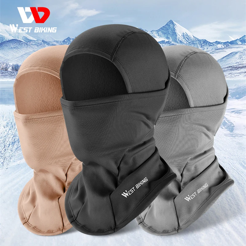 

WEST BIKING Warm Winter Cycling Balaclava Thermal Fleece Windproof MTB Motorcycle Helmet Cap Hiking Fishing Face Cover Headgear