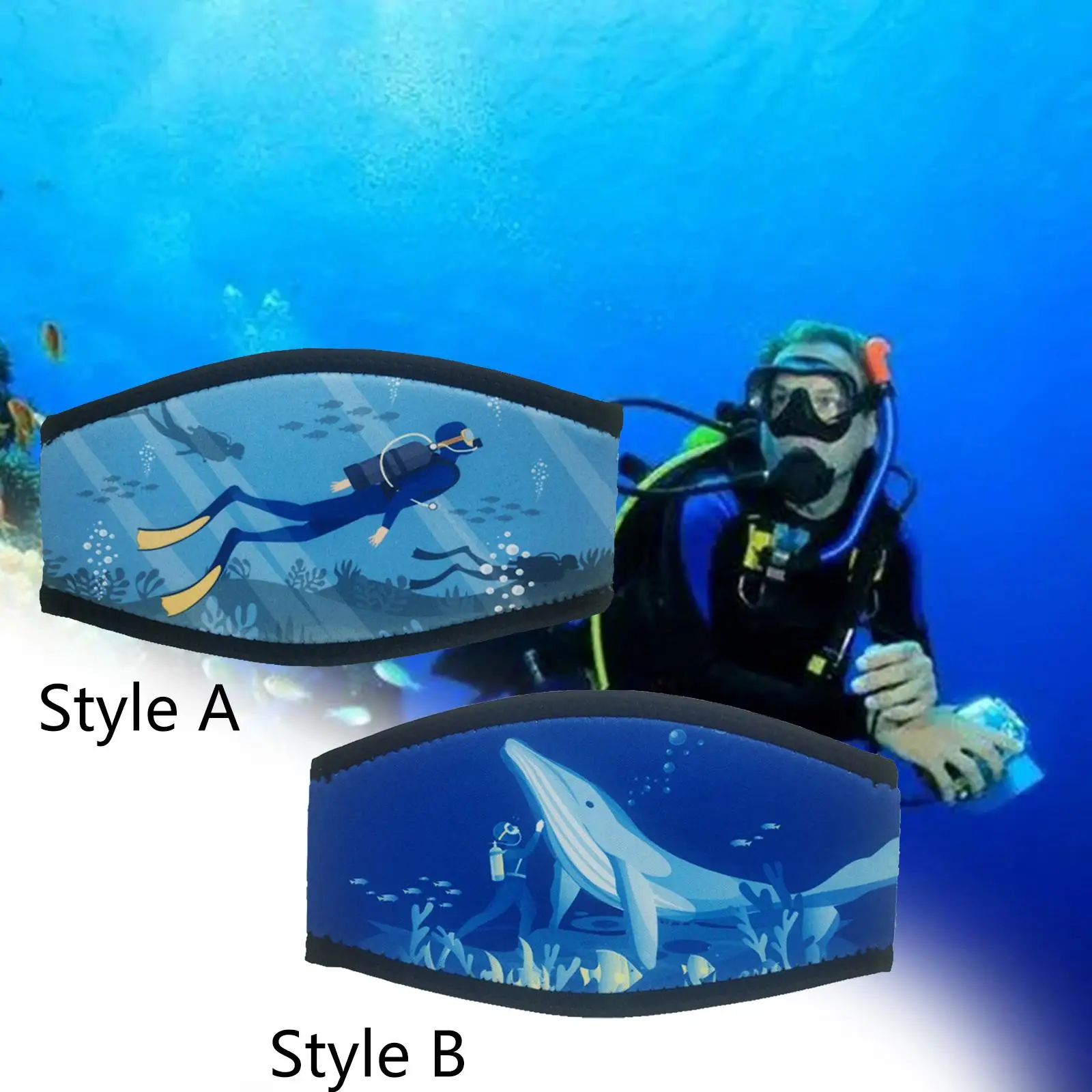 

Diving Mask Strap Cover Long Hair Band Pad Replacement Head Strap Protection Soft Diving Mask Slap Straps for Surfing