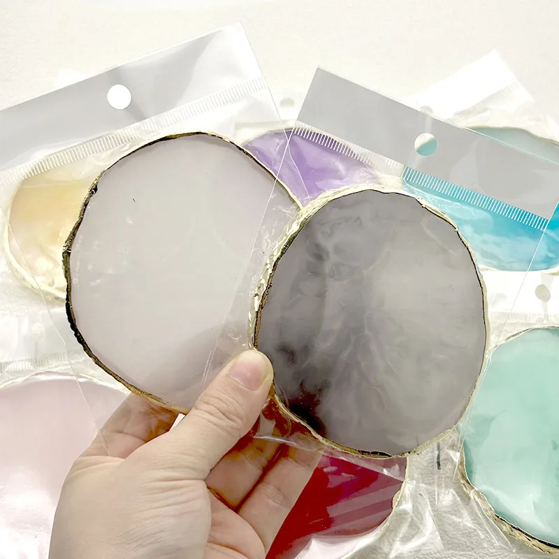 Round Resin Agate Stone Nail Art Palette for Manicure and Painting Display
