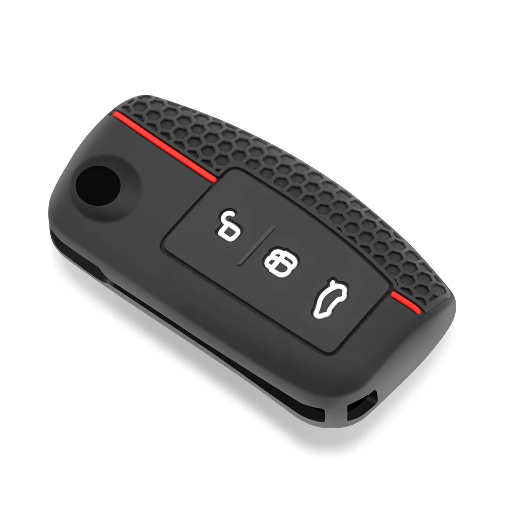 Silicone Car Flip Key Case Cover and Keychain