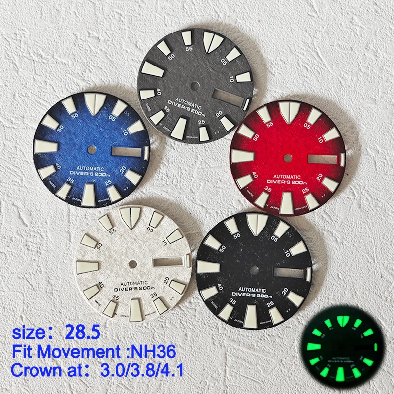 Elegant 28.5mm Men's Watch Dial with Japanese Movement Compatibility