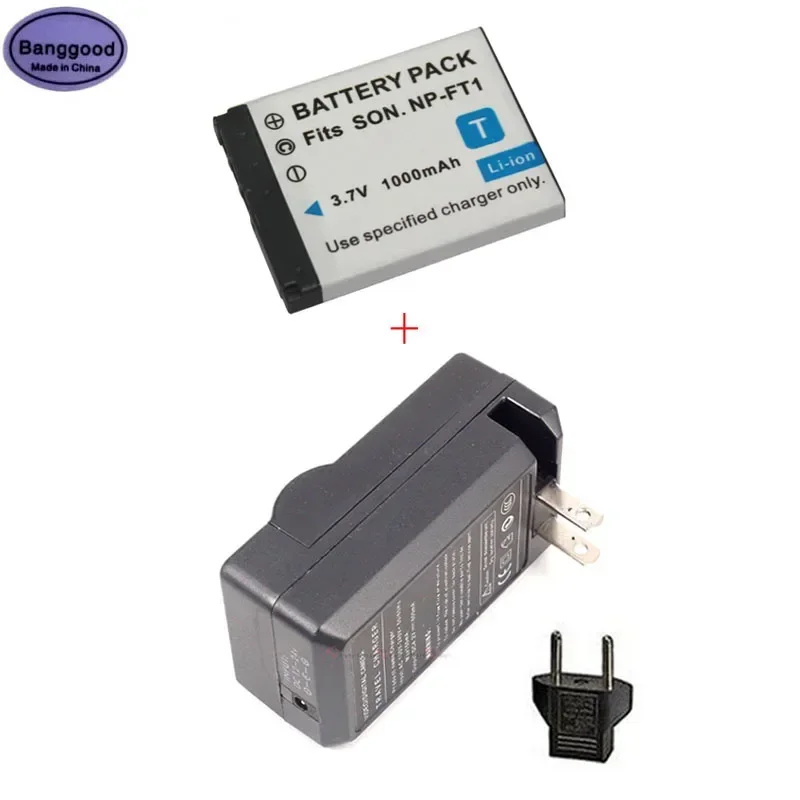 

3.7V 1000mAh NP-FT1 NPFT1 Camera Battery + AC Charger For SONY DSC T11 T5 T9 T10 T3 T33 T1 L1 M1 M2 T1 T10 DSC-T33 T5 T55 T9