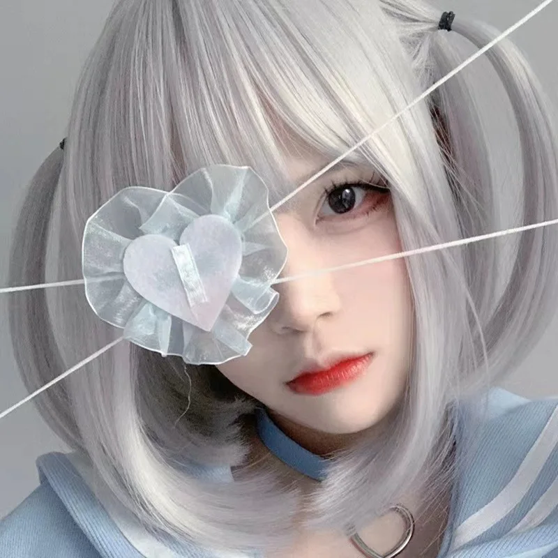 

Gothic Lolita dark eye mask cross love jk Japanese Girls Halloween cosplay anime accessories