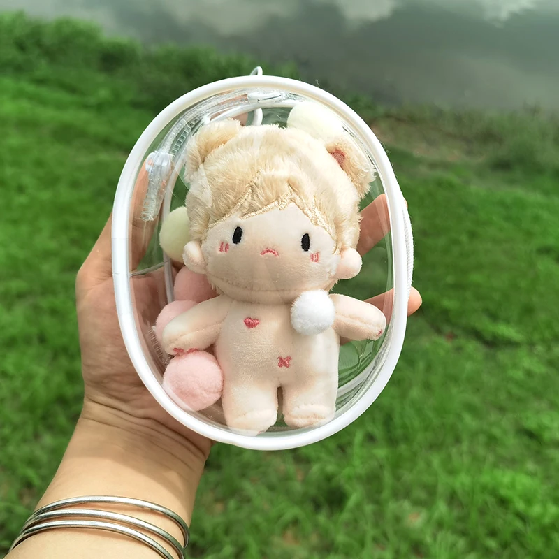 Toy Storage Case Doll Bag 10CM Clear Outdoor Bag Mini Kawaii Plush Dolls Storage Pouch For 10cm-12cm Plushy Doll Anime Cartoon Nendroid Toy