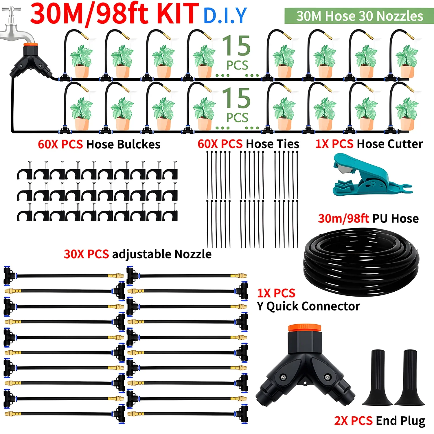 Universal DIY Spray Kit for Greenhouse & Garden Irrigation and Cooling