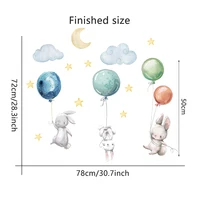 Cute Lovely Flying Rabbits Wall Stickers