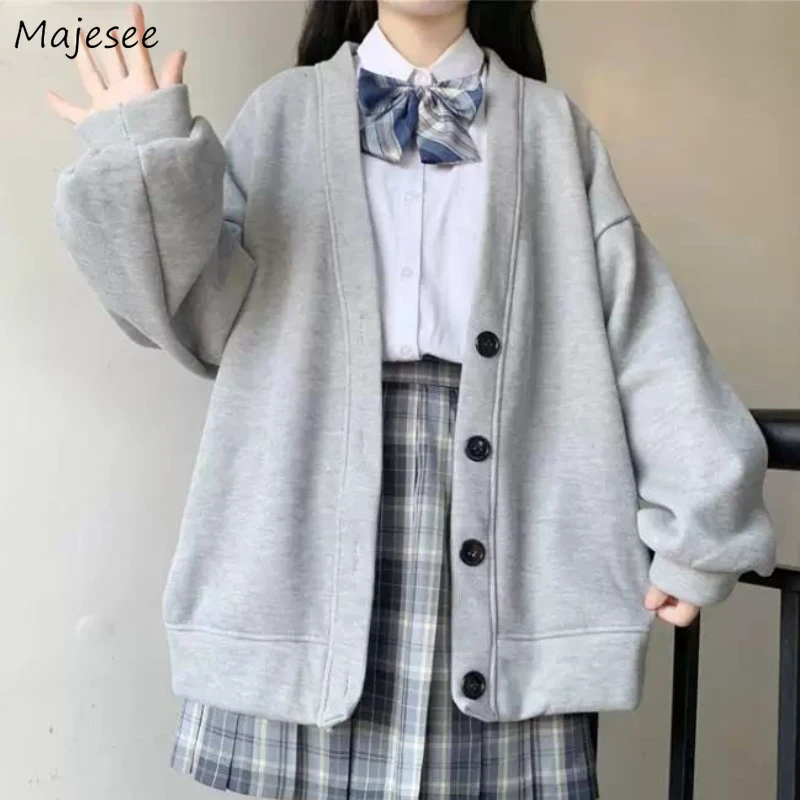 

Japanese Style Jackets for Women Kawaii Loose Autumn Winter JK School Girls Button Jacket Preppy Fashion Girlfriend Outerwear