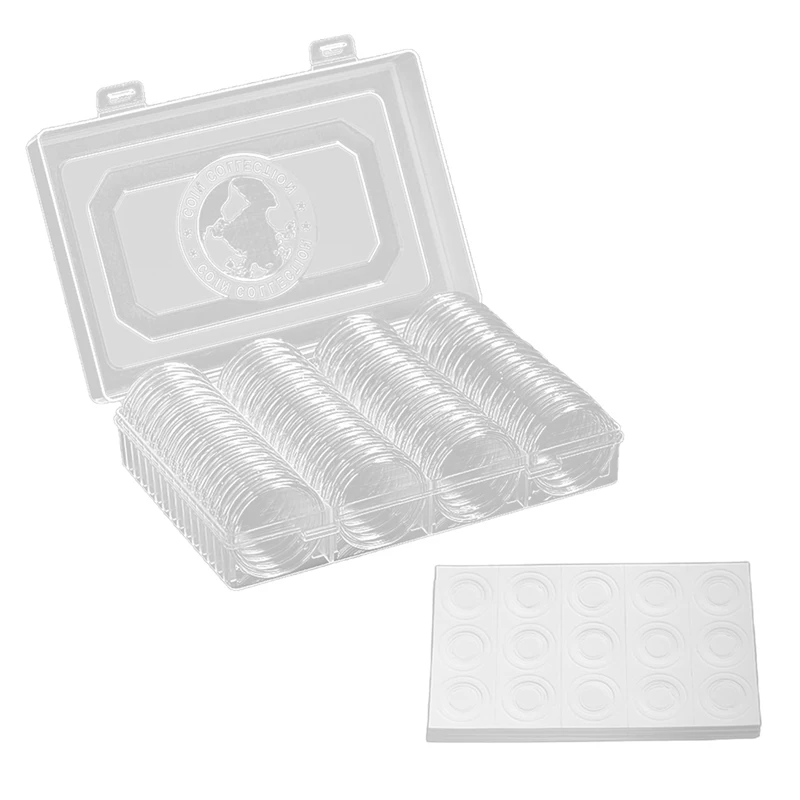 60 Stück transparente Münzbox, 41 mm, transparent, für Münzaufbewahrung,  Kapseln, Schutzboxen, Behälter für Münzsammelbedarf - AliExpress