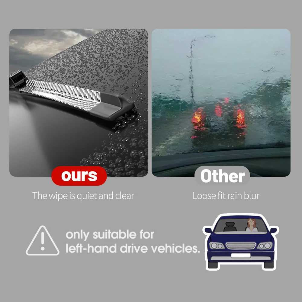 For Mitsubishi Lancer 7 8 9 2003-2023 2008 2016 2017 2018 2020 2pcs Front Windshield Wiper Blades Windscreen Wipers Carbon Fibre 2