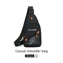 Men's Chest and Waist Crossbody Bag with Headphone Cable Access - Sleek Black Design (GIULIETTA - B - black)