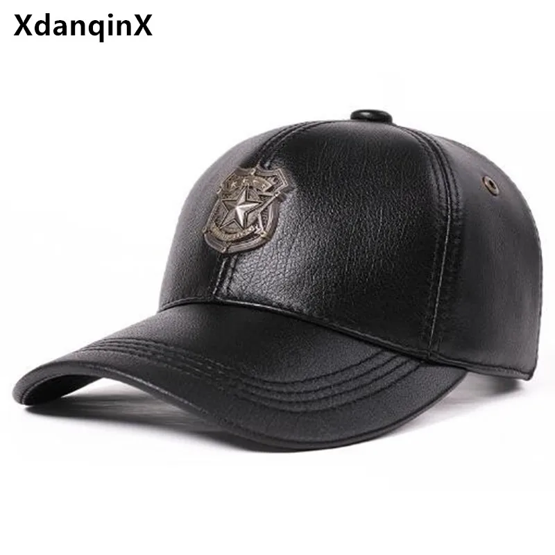 

2023 New Autumn Winter Warm Baseball Caps For Men Natural Genuine Sheepskin Leather Cap Personality Brands Golf Cap Women's Hat