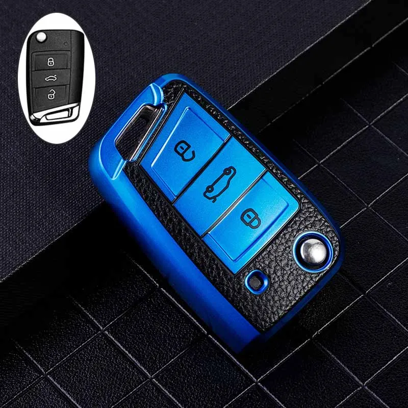 Cover chiate/telecomando per Volkswagen Polo VW Golf 7 MK7 Tiguan passat per Skoda Octavia Kodiaq Karoq Seat Ateca Leon accessori - S48d379a1229144c3b693dd3ffc702980f