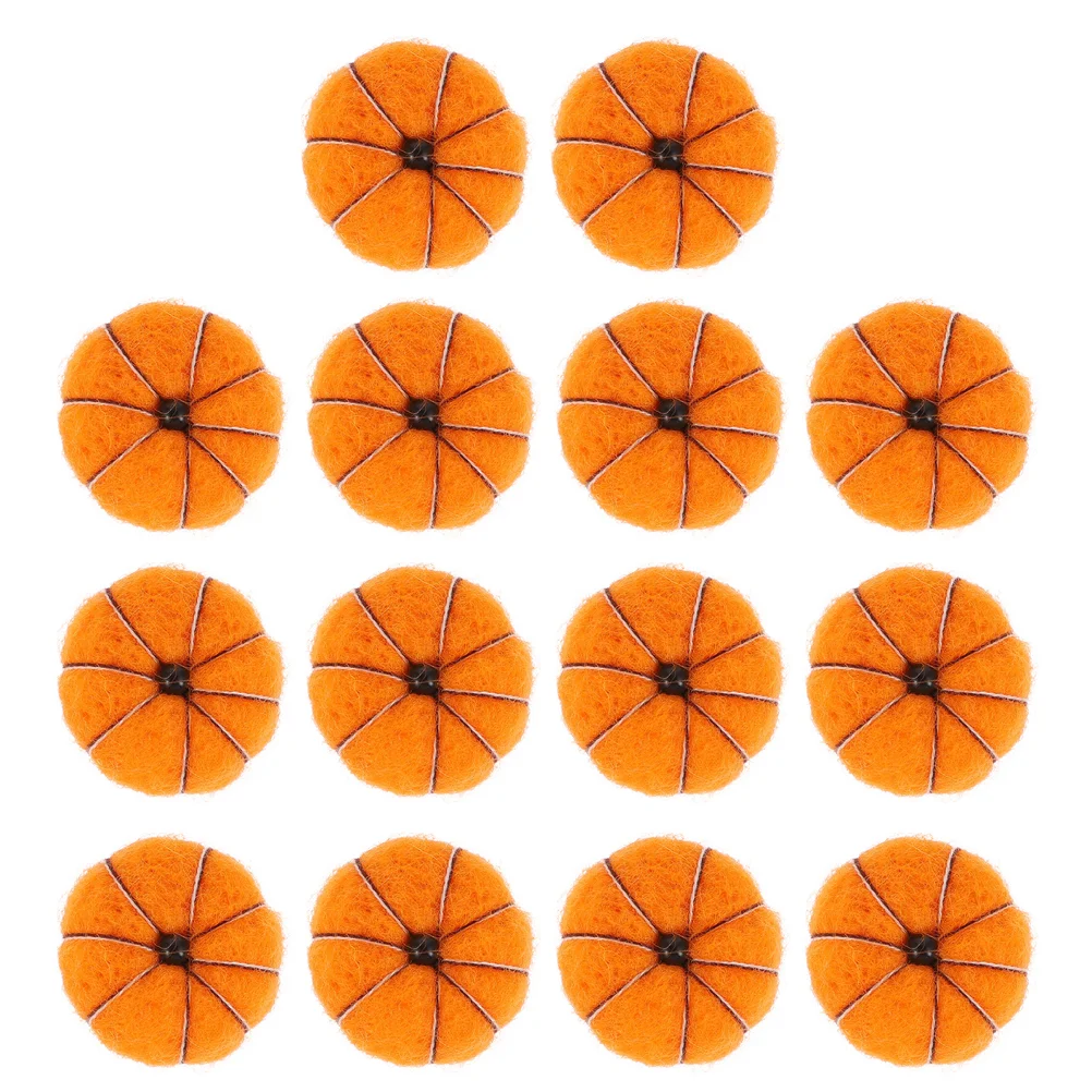 15 Pcs Wool Felt Pumpkin Pumpkins Gold Tinsel Garland Pendent Outdoor Christmas Hanging Ornament Autumnal Decoration 5