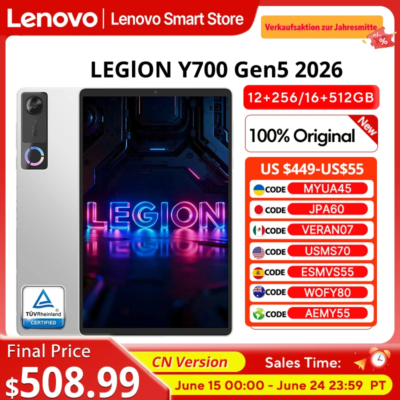 레노버 리전 Y700 5세대 게이밍 태블릿 오리지널 CN 버전 스냅드래곤 8 엘리트 Gen5 8.8인치 3K 165Hz 디스플레이 9000mAh 안드로이드 패드 PC