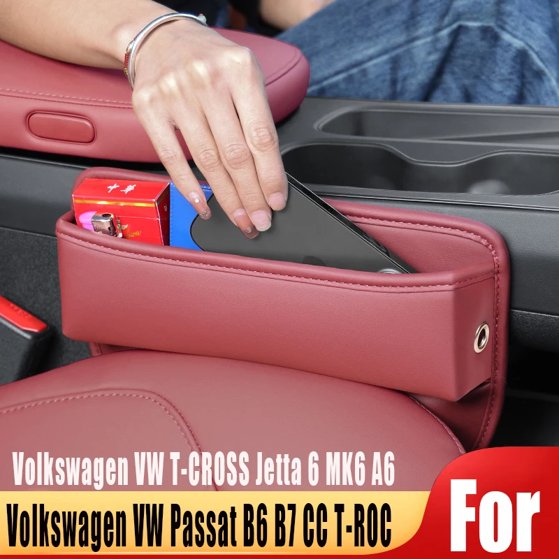 Per Volkswagen Vw Passat B6 B7 Cc T-Roc Troc T Roc T-Cross T Cross Jetta 6 Mk6 A6 Car Side Seat Fessure Storage Pocket Box Cover