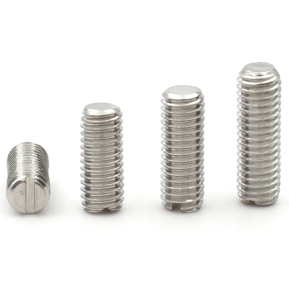 Socket Cap Head Screw 10-50pcs M1.6 M2 M2.5 M3 M4 M5 M6 M8 304 Stainless Steel Slotted Head Flat Point Set Grub Screw Headless Set Screws