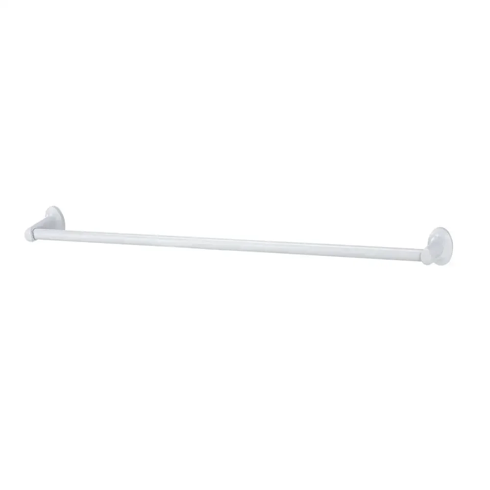 Oval Style 24" Steel Wall Mount Towel Bar Holder White Finish Rust Resistant Accommodates Spa Towels Steel & Zinc 26.69"L x