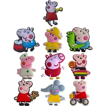 Peppa Pig 10PCS Shoe Buckle Pvc Shoe Flower Shoe Decoration Festival Party Detachable Shoes Children's Birthday Gift