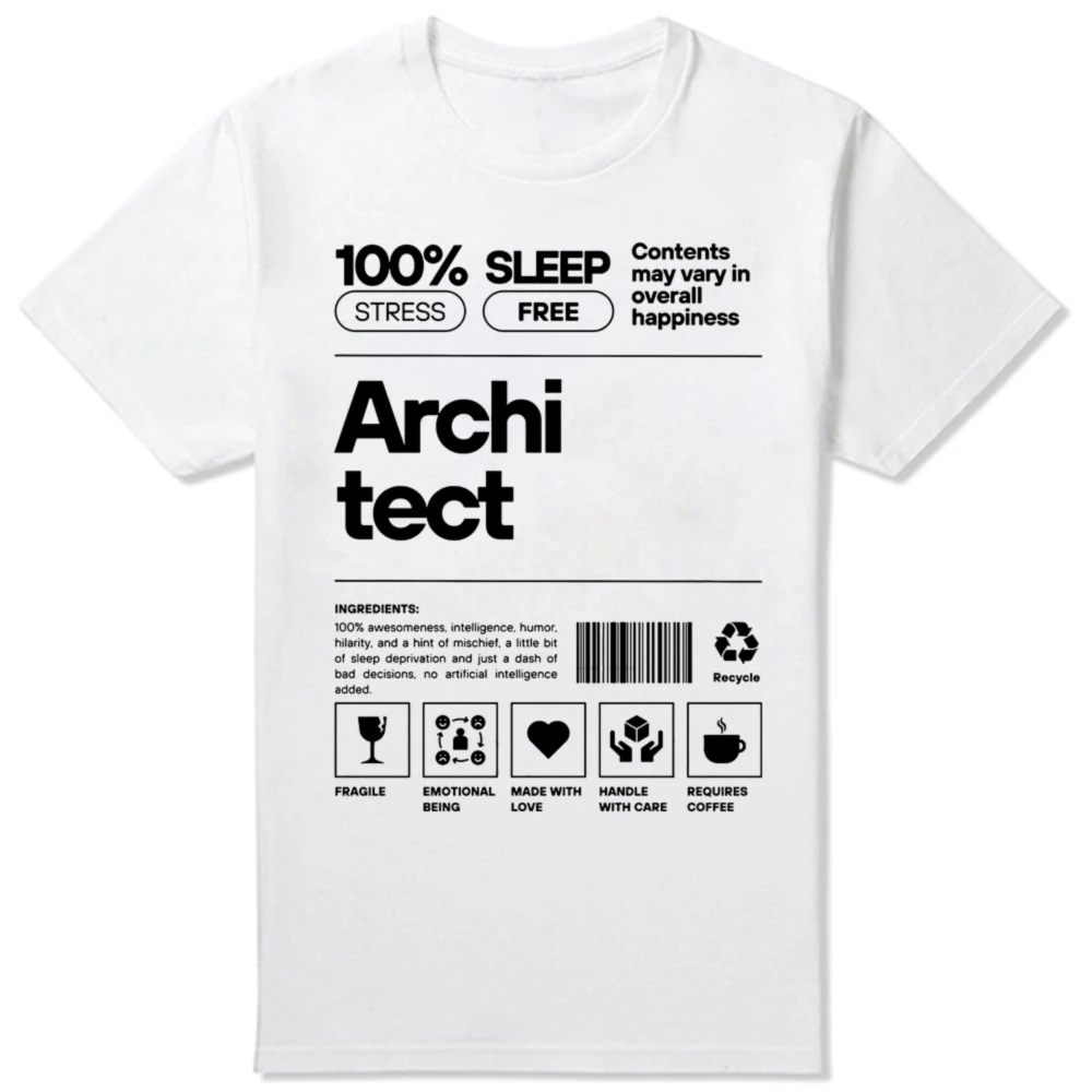 Lustige Architekt Architektur Grafik 100% Baumwolle T-shirts Männer frauen Mode Casual T-shirt Lose Übergroßen Streetwear T Shirt