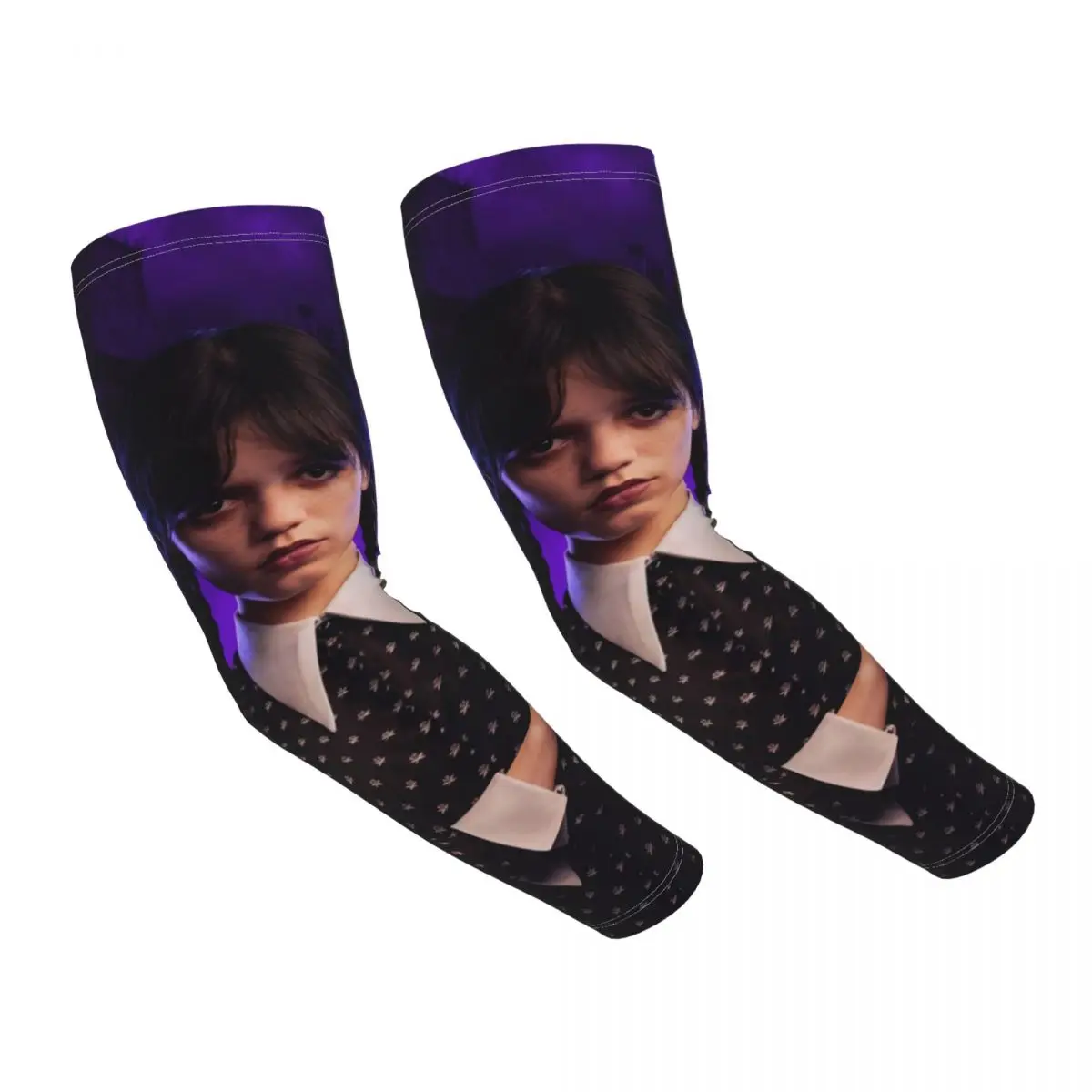 

Wednesday Addams Halloween Gothic Sports Compression Arm Sleeves Warmer Women Men UV Protection Tattoo Cover Up for Running