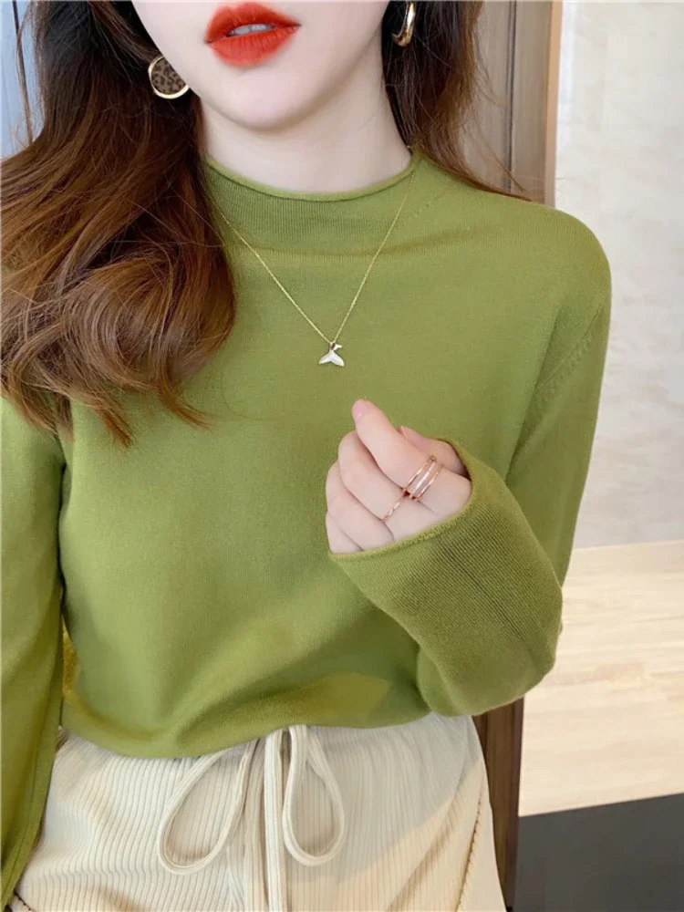 سترة نسائية لربيع وصيف بأكمام طويلة لعام 2025 سترة رقيقة محبوكة بلوفرات ناعمة سترات أساسية ناعمة للنساء 5