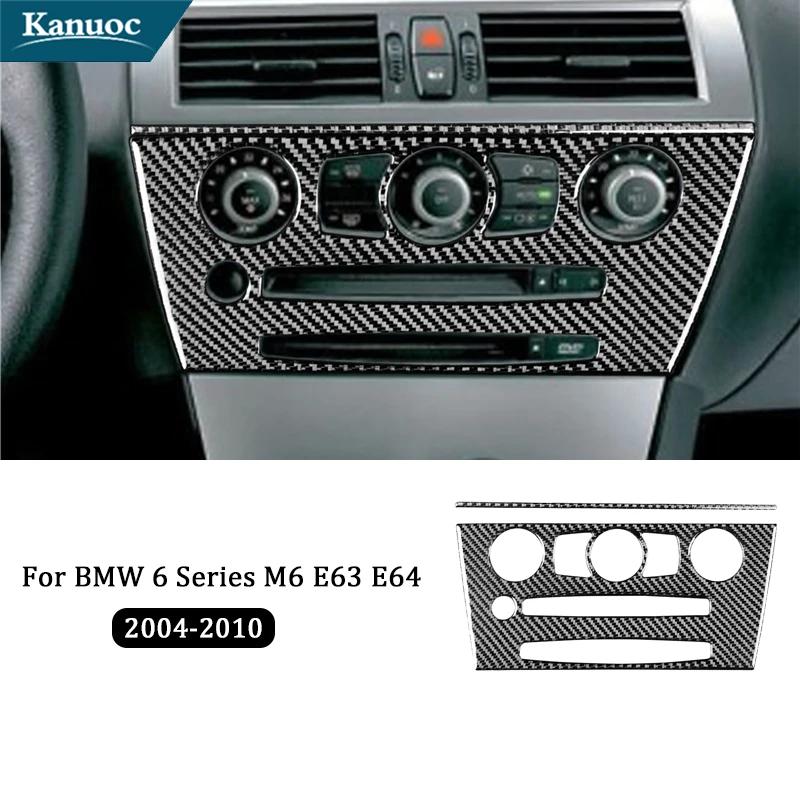 

Radio Air Conditioning Panel For BMW 6 Series M6 E63 E64 2004-2010 Carbon Fiber Stickers Car Interior Decorative Accessories