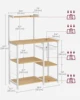 VASAGLE Baker's Rack, Microwave Stand, Kitchen Storage Rack with Wire Basket, 6 Hooks, and Shelves, for Spices, Pots 6