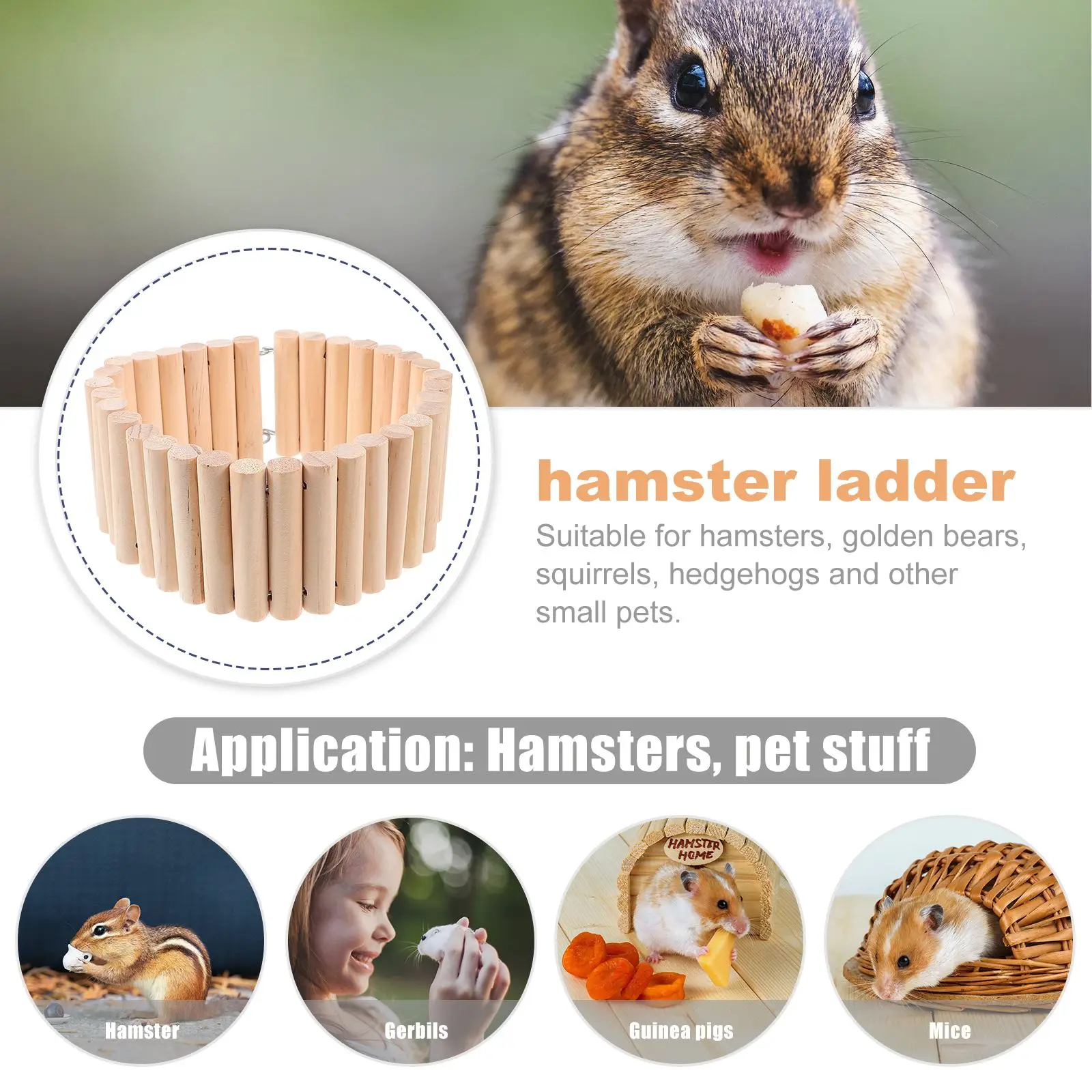 Hamster Ladder Rope Chinchilla Suspension Bridge Guinea Pig Wood Pet Ladders