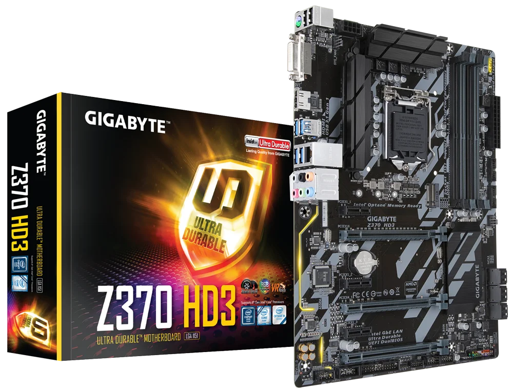 Nuova Scheda Madre Gigabyte Ga-Z370 Hd3 Z370 Hd3 Lga1151 Ddr4 Z370 Supporto I3 8100 I5 8500 I7 8700K
