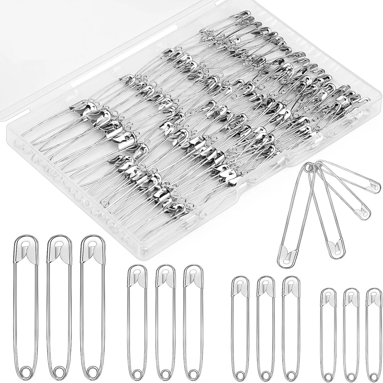 200/300/350/500 Stück Sicherheitsnadeln Klein und Groß Robuste Sicherheitsnadeln für Kleidung Nähen Schmuckherstellung Werkzeug DIY Handwerk – Detail 1