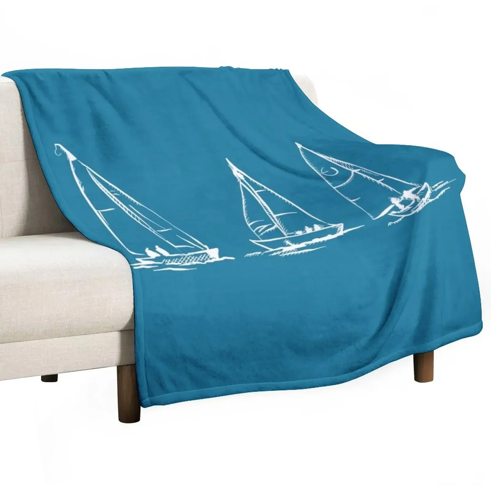 

Sailboats - White Throw Blanket Cute christmas decoration Blankets