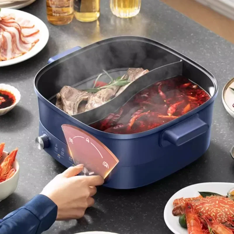 Midea Electric Hotpot Mandarin Duck Home Multi Functional Electric Stir Fryer, Electric Cooker, 6L Non Stick Pot 3